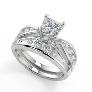Paloma Inset 4 Prong Princess Cut Diamond Engagement Ring - Nivetta